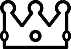 Crown With Jewels Stencil Svg Design File, Free Vectors File